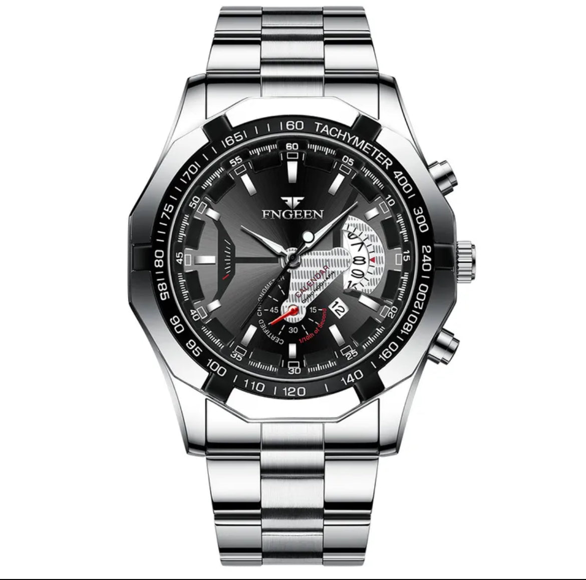 Montre Homme Chronographe FINEGEEN™ – Bracelet Acier Inoxydable & Cadran Sport Chic
