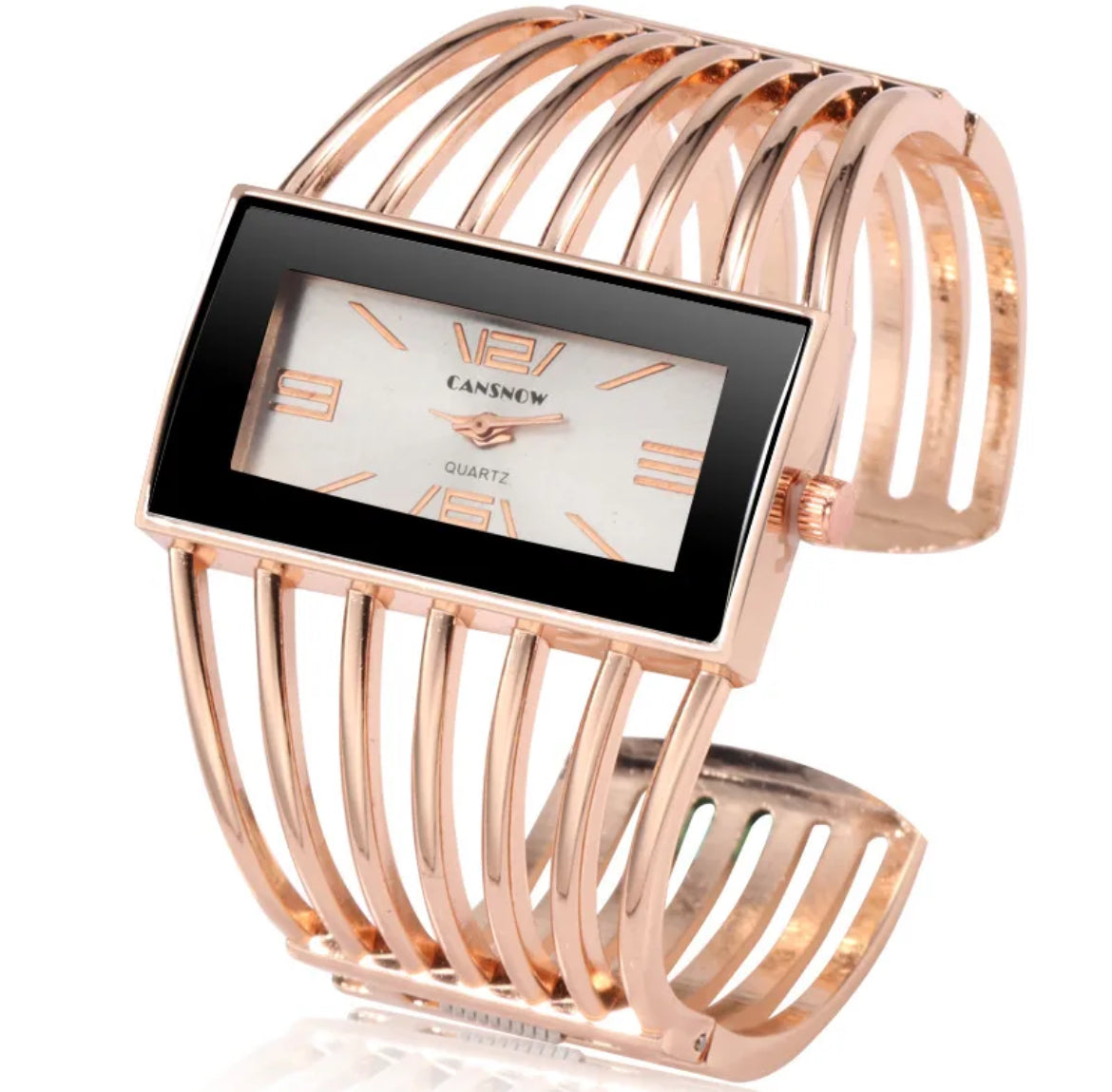 Montre Manchette Femme – Élégance Architecturale