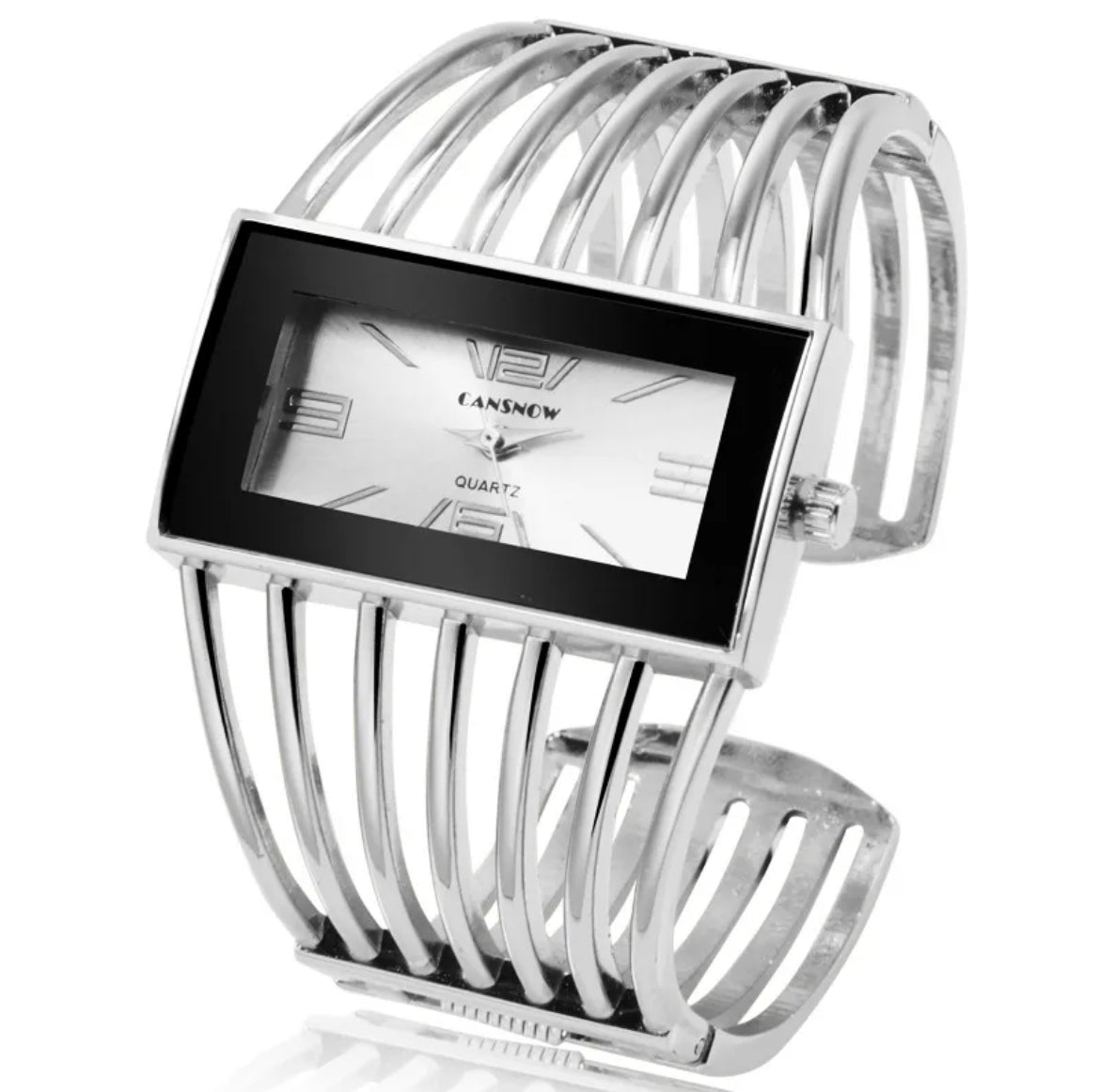 Montre Manchette Femme – Élégance Architecturale