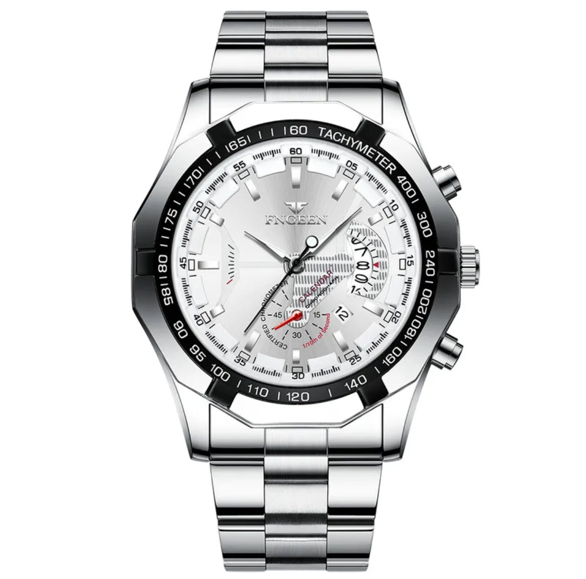 Montre Homme Chronographe FINEGEEN™ – Bracelet Acier Inoxydable & Cadran Sport Chic