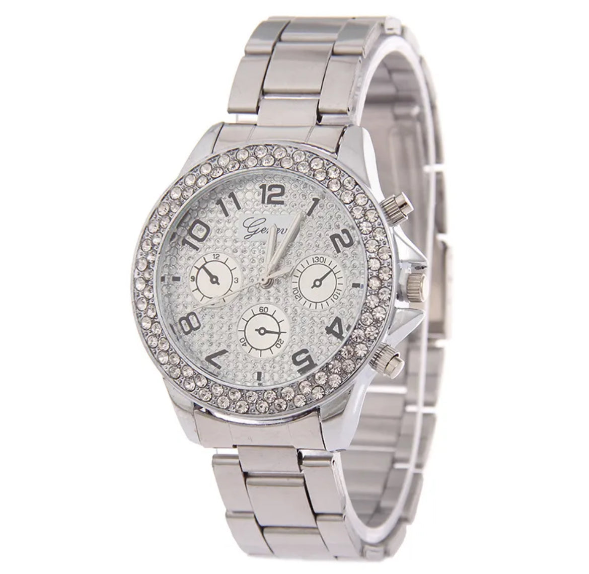 Montre Femme Strass Glamour – Argenté ou Rose Doré