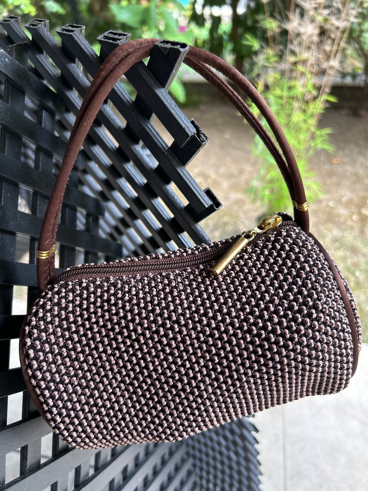 👜 Sac baguette vintage tissé brun – Collection Seconde vie chic