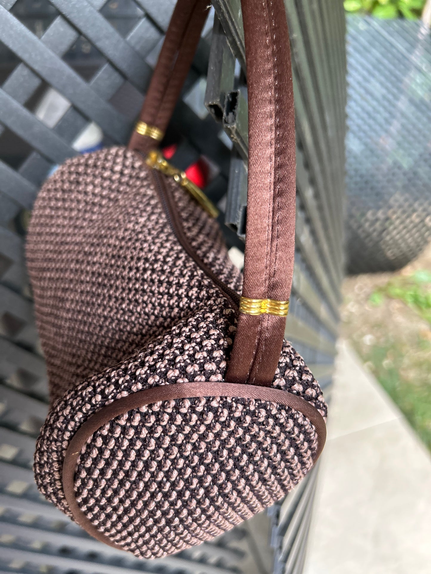 👜 Sac baguette vintage tissé brun – Collection Seconde vie chic