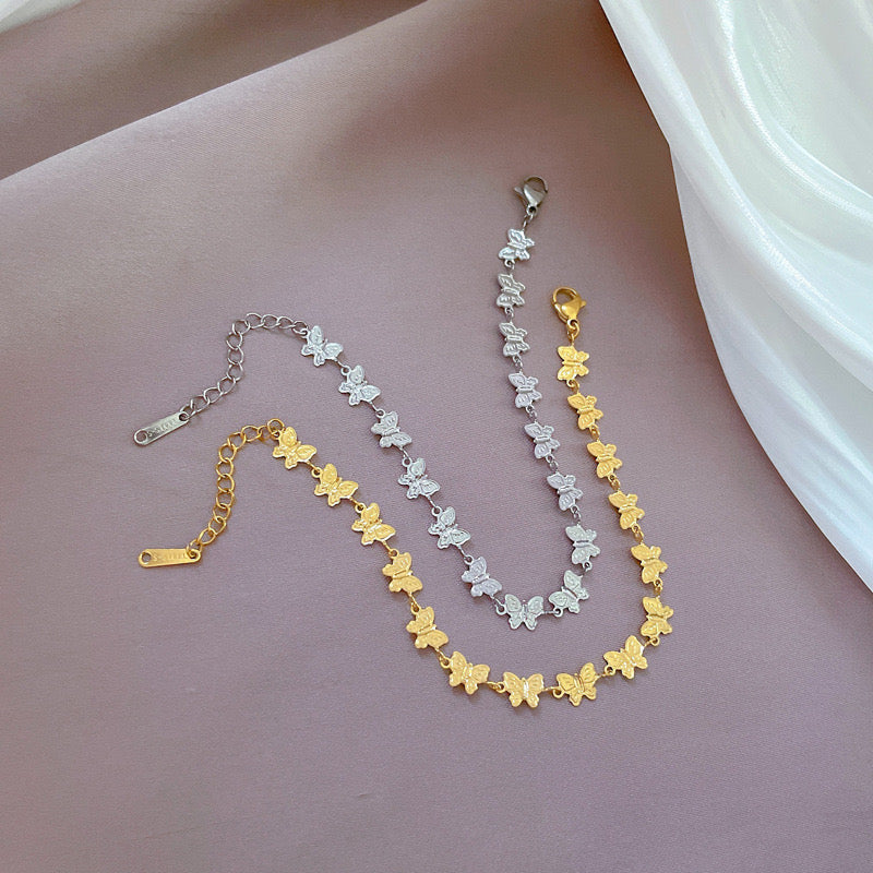 🦋 Bracelet Papillon – Acier Titane Doré ou Argenté
