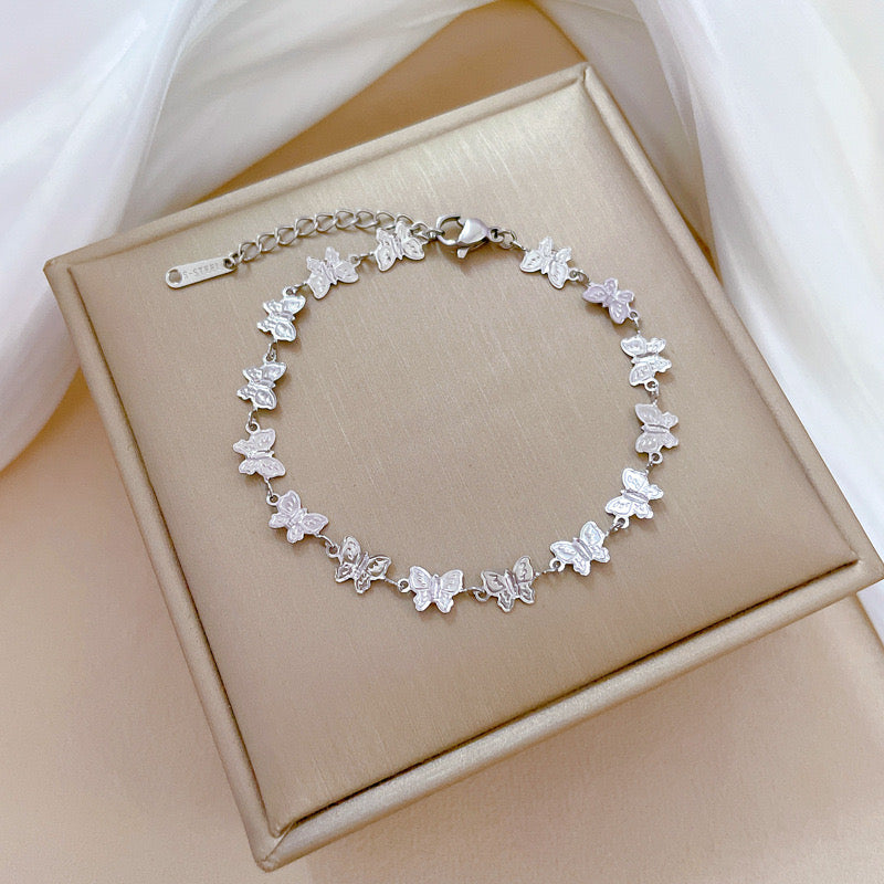 🦋 Bracelet Papillon – Acier Titane Doré ou Argenté