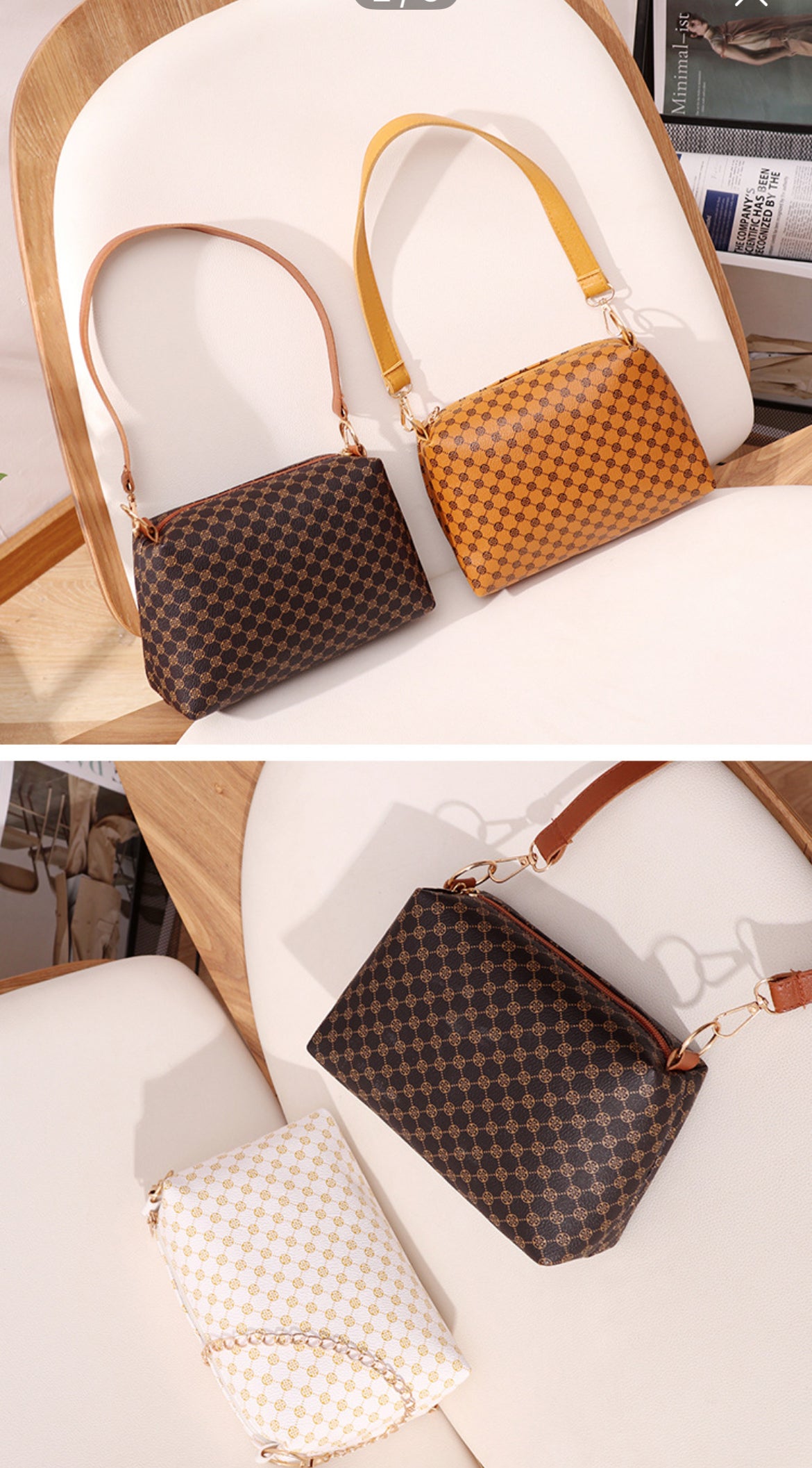 Sac à Main Imprimé Monogramme – Élégance et Polyvalence