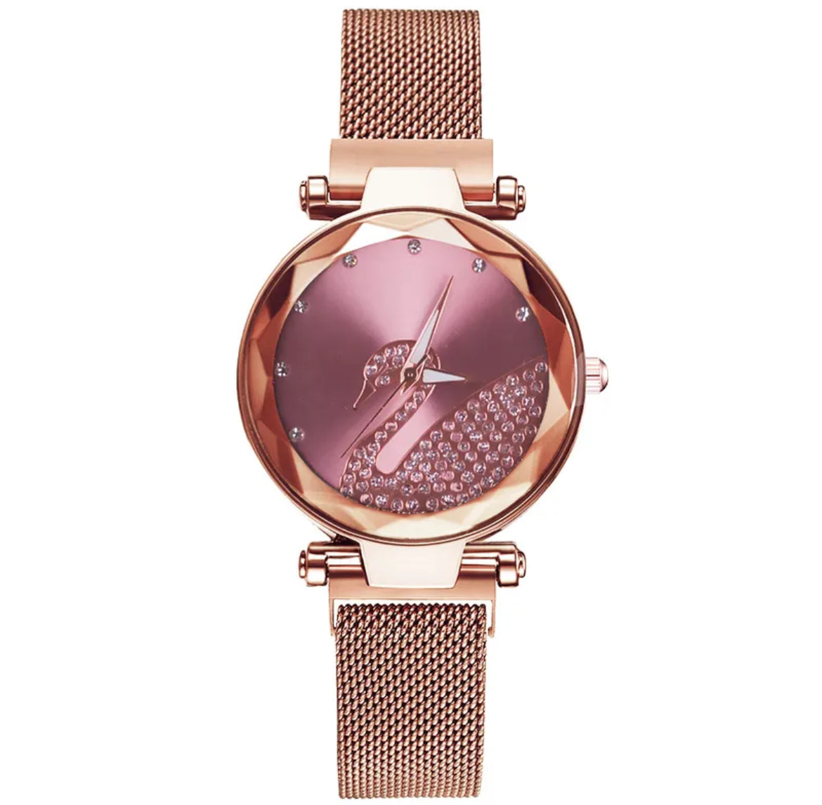 Montre Femme Élégance Cygne - Rose Sable