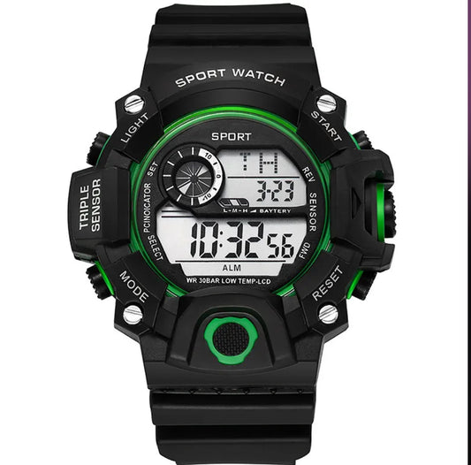 Montre Sport Digitale Homme – Style Aventure (Bleu ou Vert)