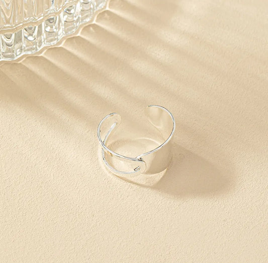 ✨ Bague Ouverte "Épure" – Ajustable, Dorée ou Argentée