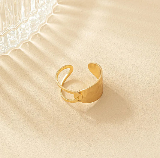 ✨ Bague Ouverte "Épure" – Ajustable, Dorée ou Argentée