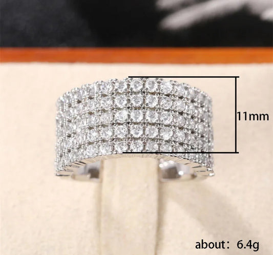 💎 Bague "Cascade de Lumière" – Strass étincelants