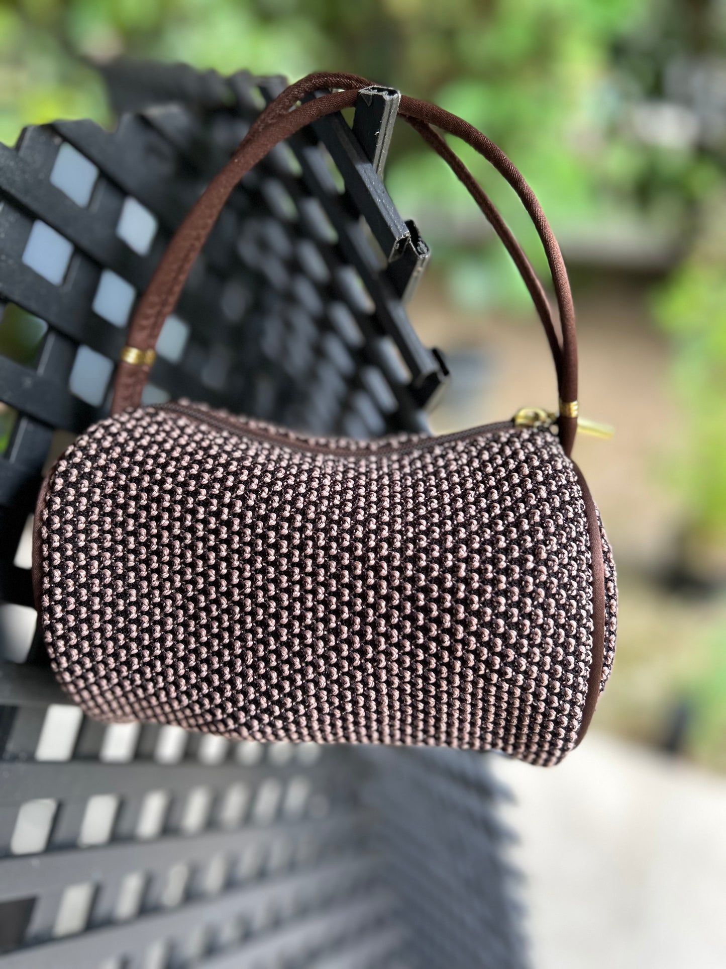 👜 Sac baguette vintage tissé brun – Collection Seconde vie chic