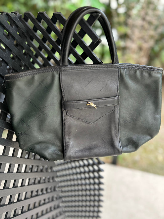 🖤 Sac vintage Longchamp en cuir noir – Collection Seconde vie chic