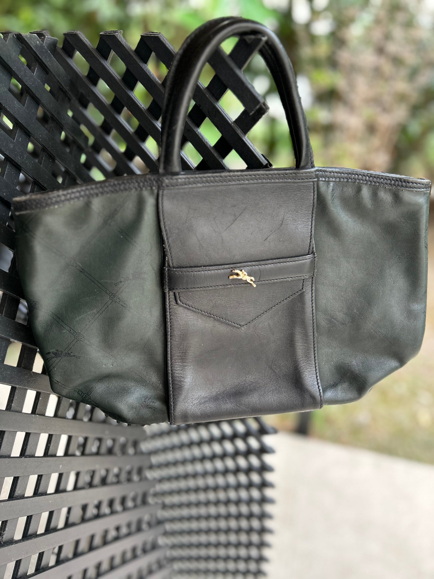 🖤 Sac vintage Longchamp en cuir noir – Collection Seconde vie chic