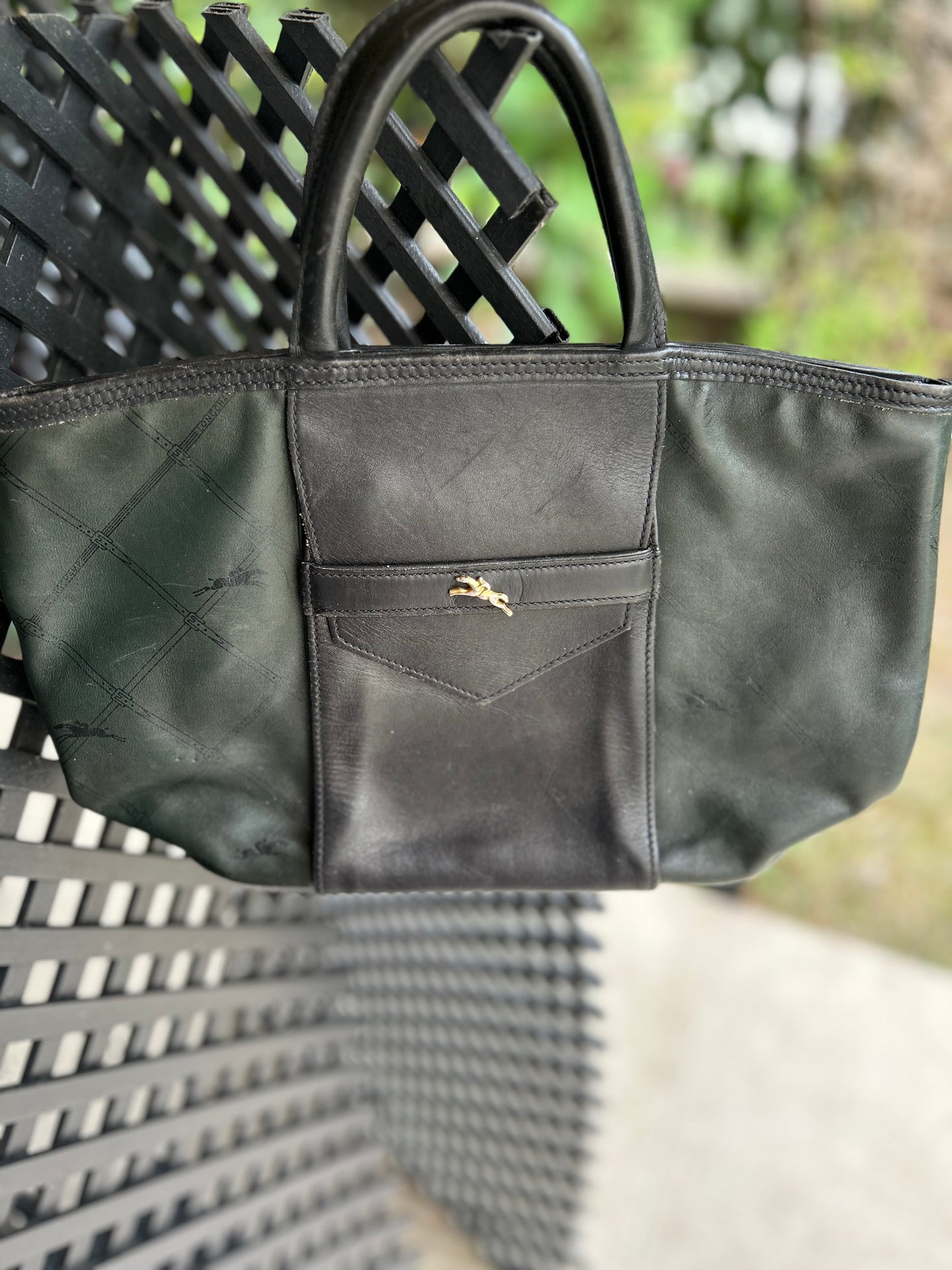 🖤 Sac vintage Longchamp en cuir noir – Collection Seconde vie chic