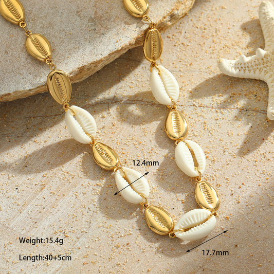 🌊 Collier Coquillage Doré – Esprit Bohème Chic