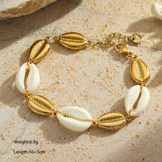 🌊 Bracelet Coquillage Doré – Élégance Bohème