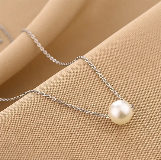 💎 Collier Perle Élégance – Chaîne Argentée