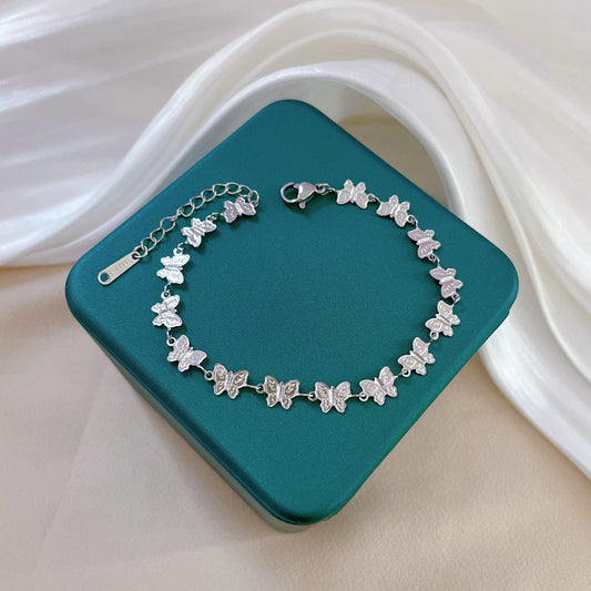 🦋 Bracelet Papillon – Acier Titane Doré ou Argenté