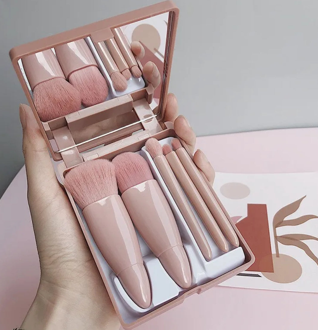 💄 Kit Pinceaux de Maquillage – Coffret Compact avec Miroir