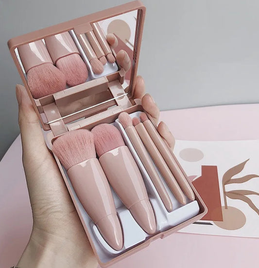 💄 Kit Pinceaux de Maquillage – Coffret Compact avec Miroir