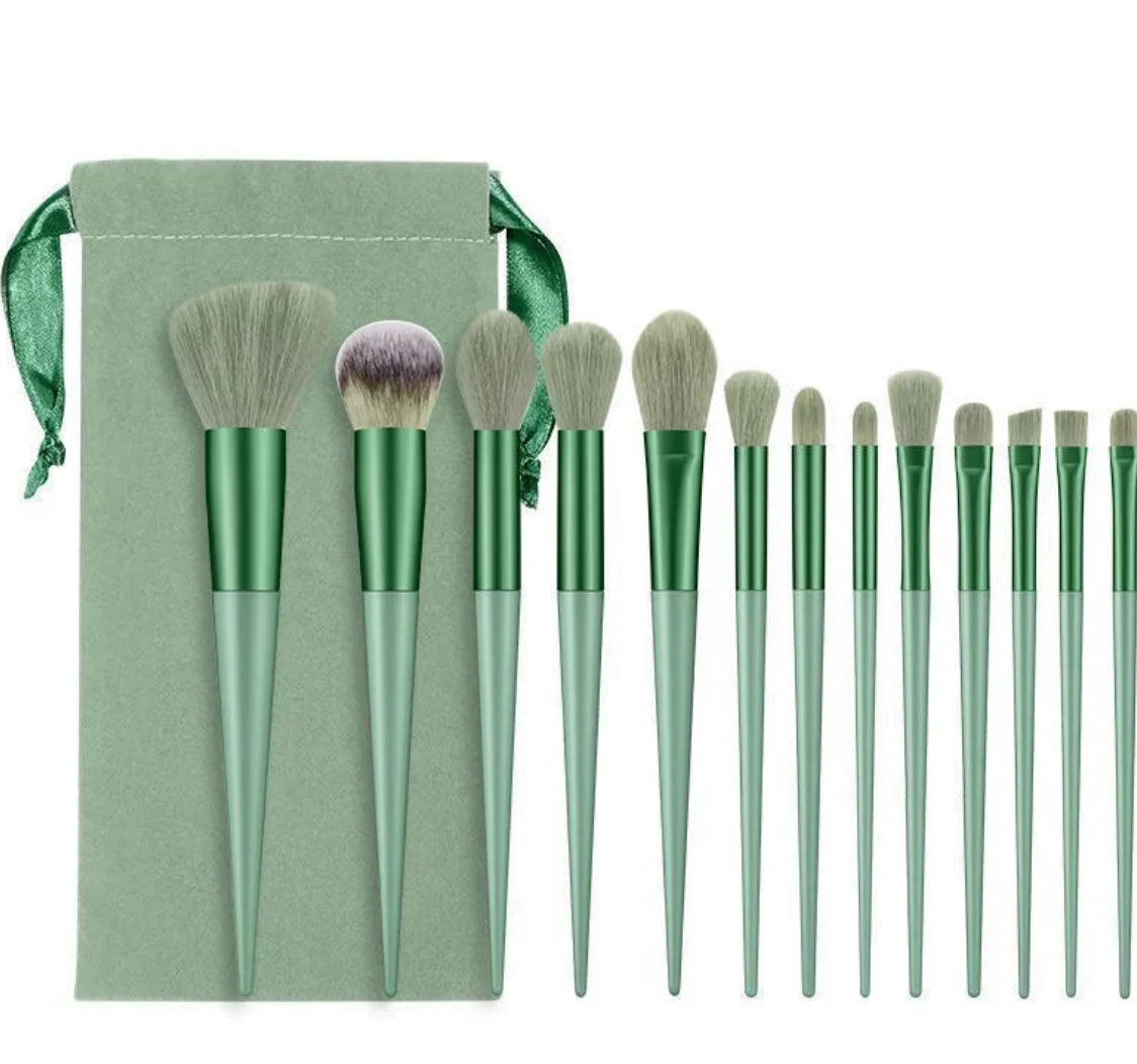 💄 Set de 13 Pinceaux de Maquillage – Avec Pochette (2 coloris)