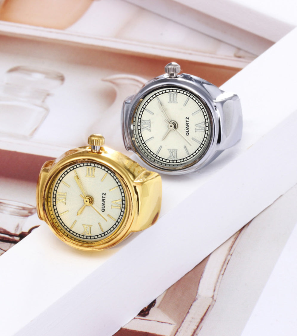 ⌚ Bague Montre Quartz – Ajustable et Élégante