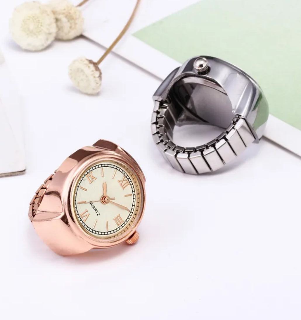 ⌚ Bague Montre Quartz – Ajustable et Élégante