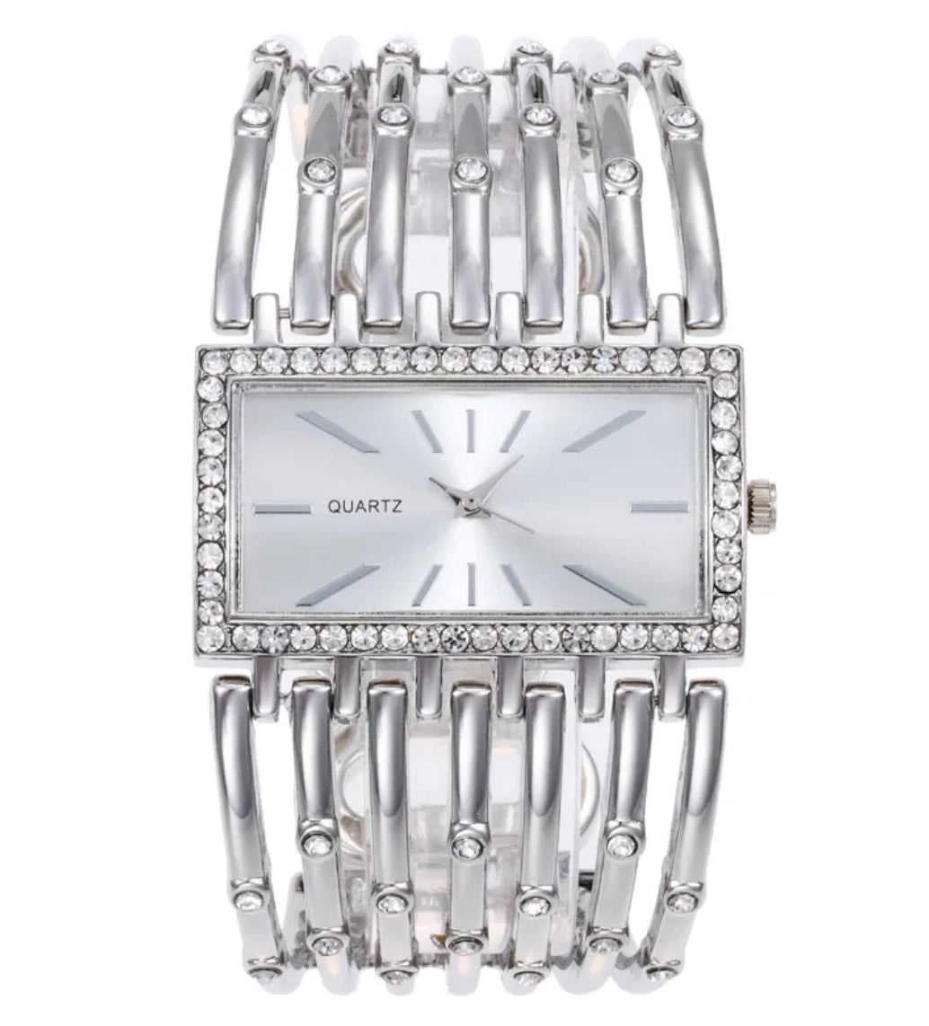 ⌚ Montre Femme Élégance Rectangulaire – Bracelet Strass