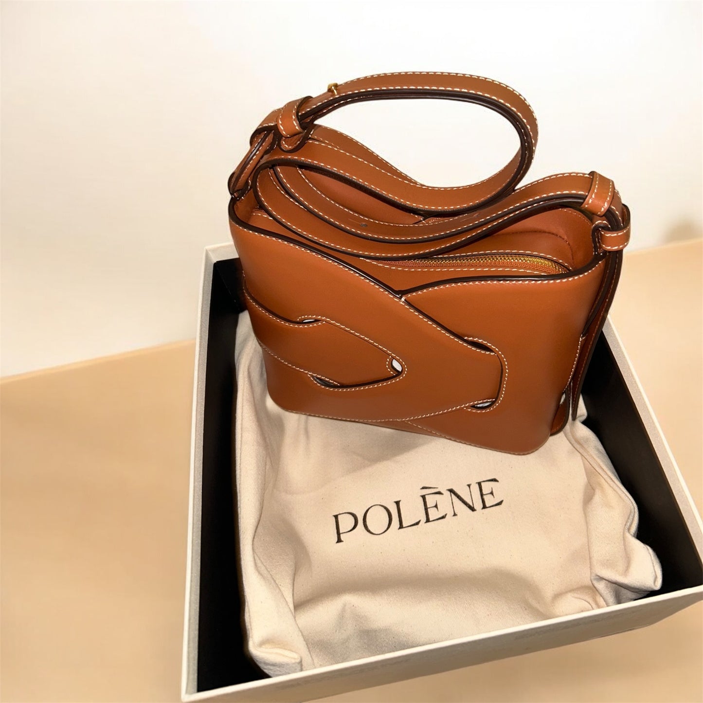 👜 Sac Polène – NODDE COGNAC LISSE