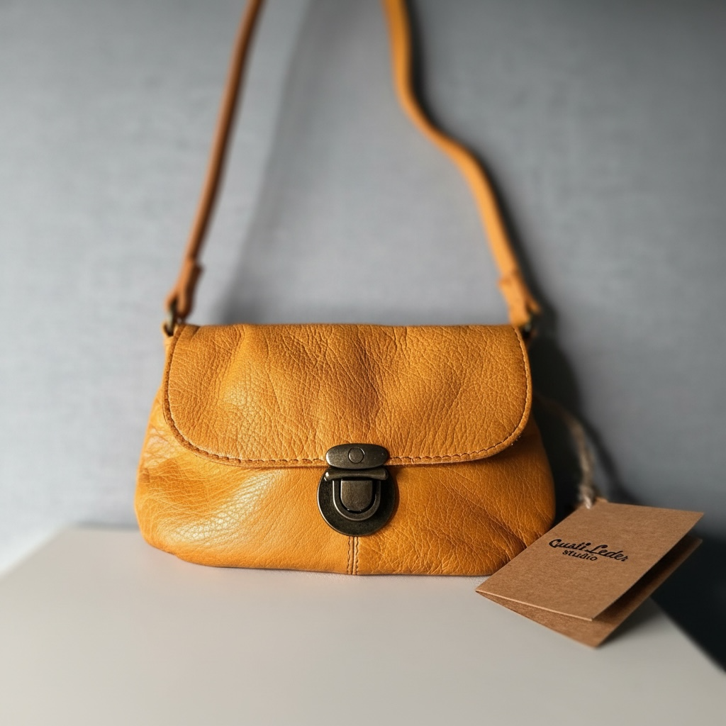 👜 Mini sac bandoulière en cuir naturel – Style vintage | ROSE SABLE