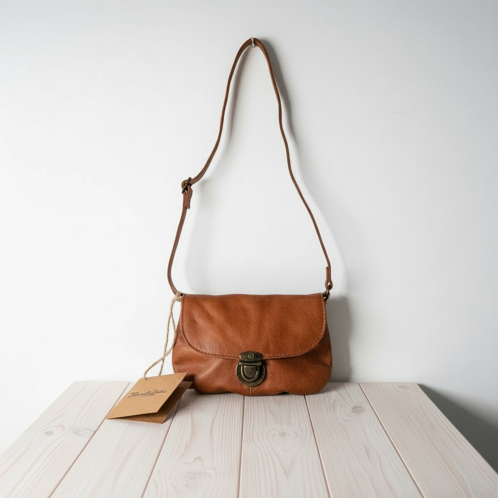 👜 Mini sac bandoulière en cuir naturel – Style vintage | ROSE SABLE